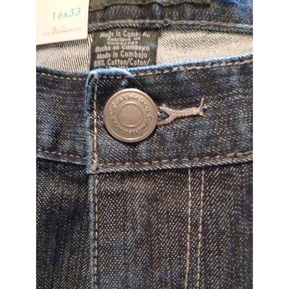 NEW Calvin Klein Jeans Women's Sz 33 16 XL Dark Blue Denim Skinny Embroidered - Picture 10 of 16